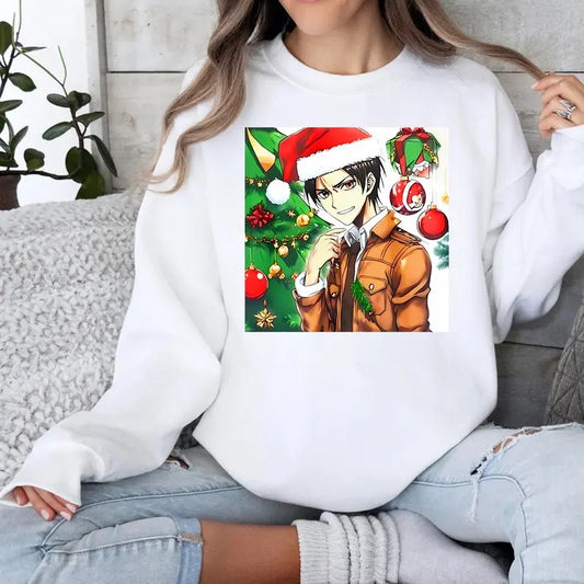 Eren Yeager Christmas Attack On Titan Anime Unisex T-Shirt, Sweatshirt, Hoodie