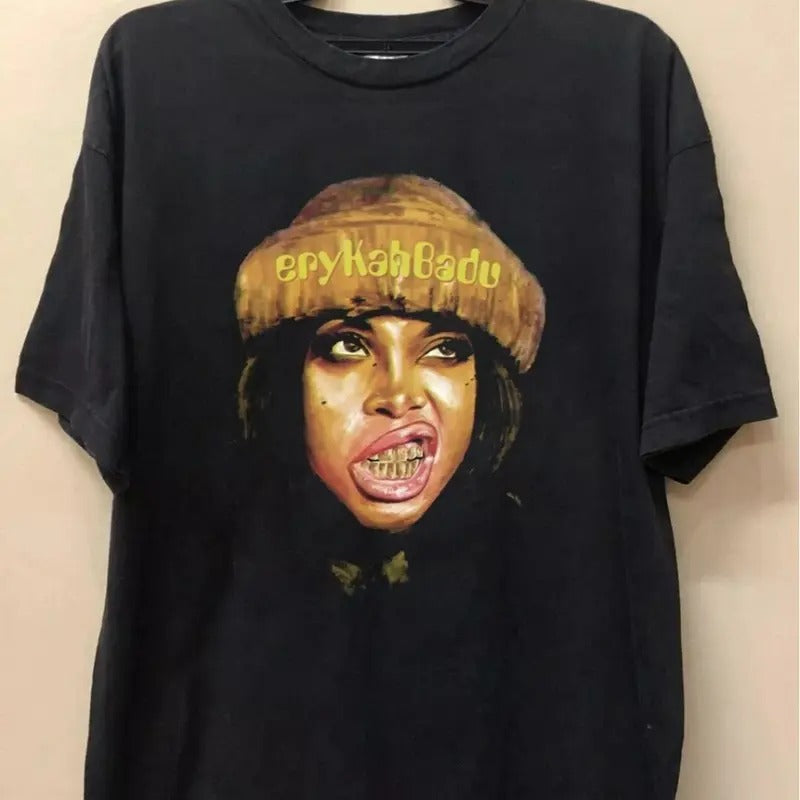 Erykah Badu Band Collection Full Size Cotton Unisex T-shirt, Streetwear Crewneck For Men Women