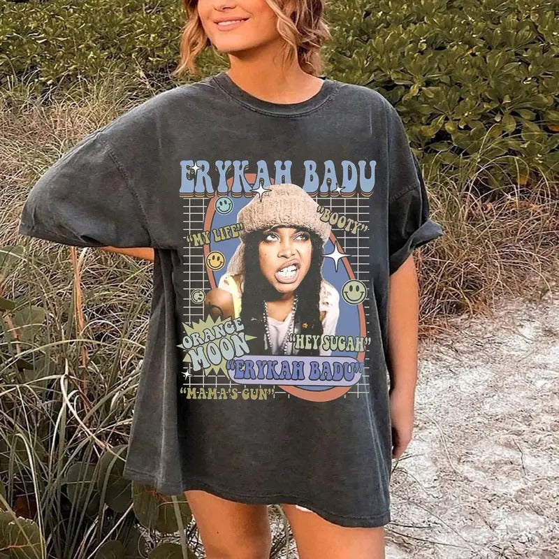Erykah Badu Tshirt, Erykah Badu vintage,90s Erykah Badu Music t-shirt Gift, Women Unisex T-shirt Top Womenswear