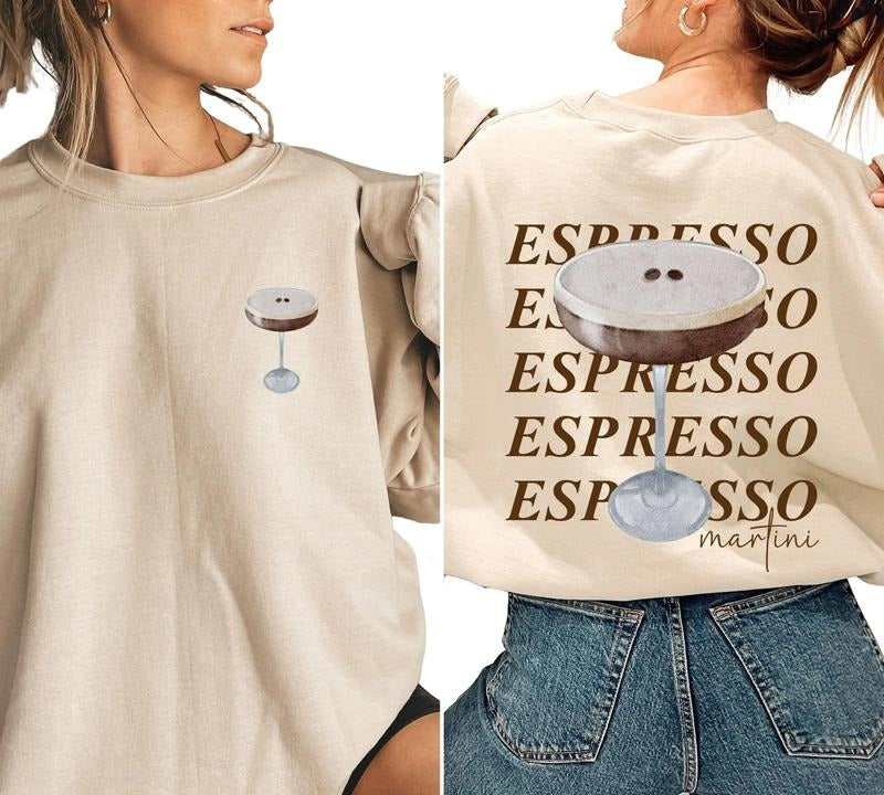 Espresso Martini Shirt Retro Cocktail crewneck Hoodie, Sweatshirt | DripVista.com