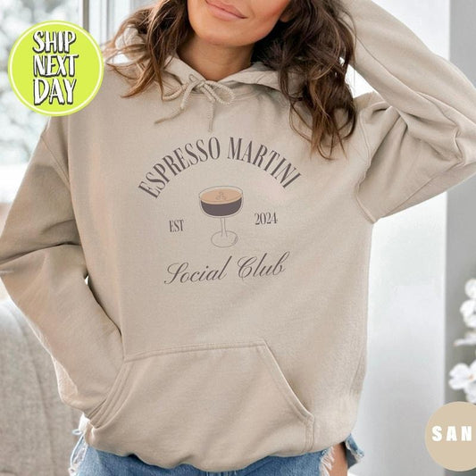 Espresso Martini Social Club Sweatshirt, Est 2024, Perfect Gift, Espresso Martini Social Club Hoodie, EST 2024 Hoodie, Gift For Him -DG129
