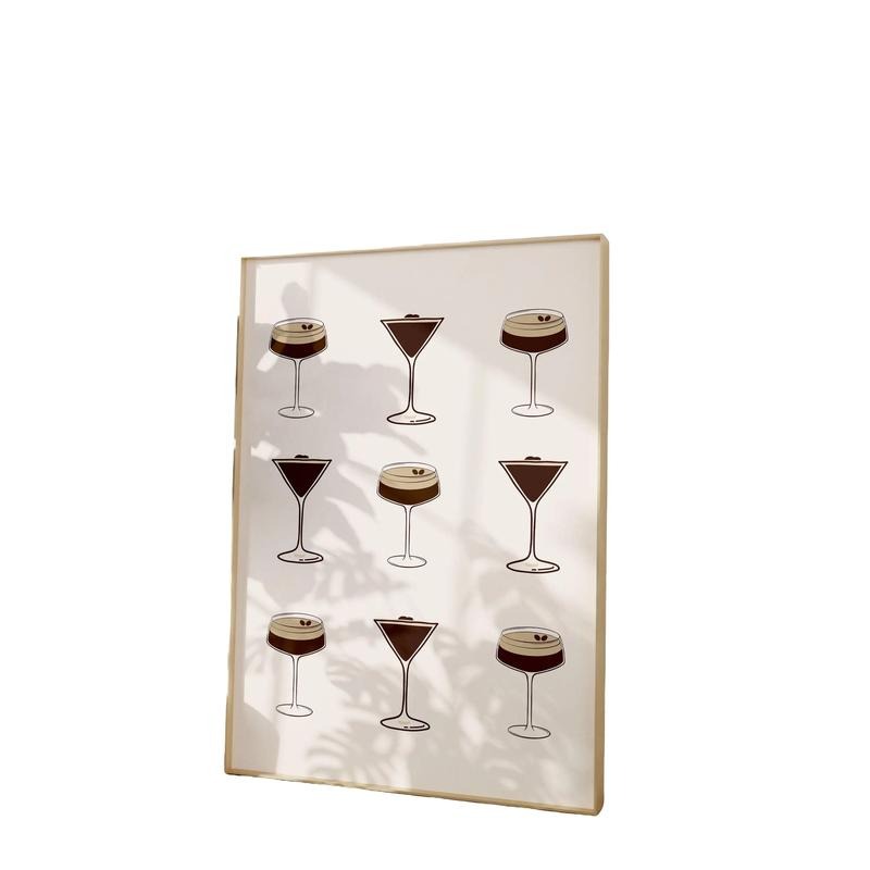 Espresso Martini Wall Art, Minimalist Espresso Martini, Dorm Decor, Martini Lover, Retro Cocktail Bar Car Art Print,...