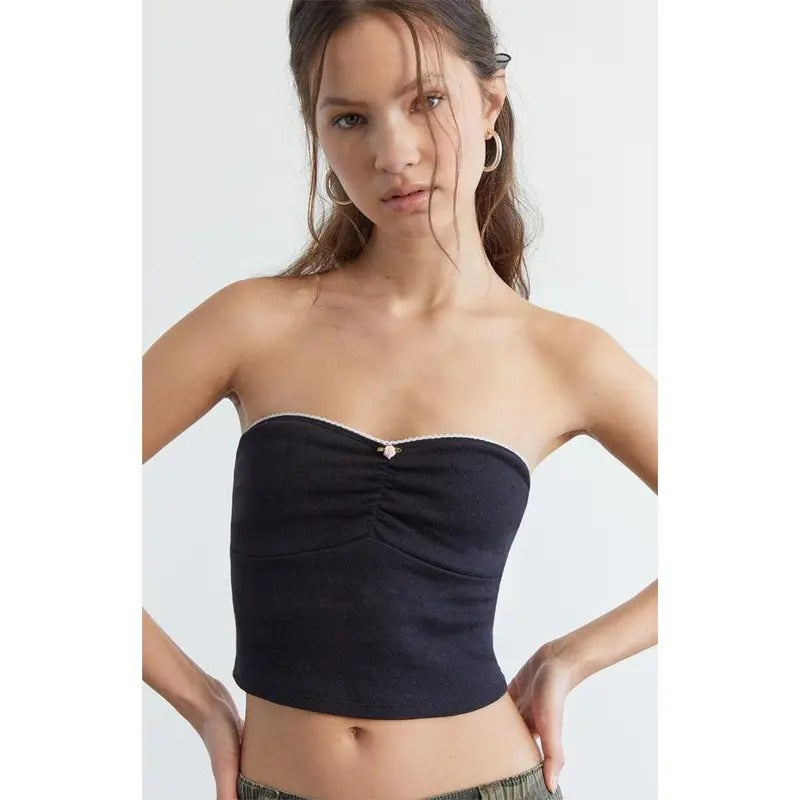 Est. PAC 1980 Women's Aria Pointelle Tube Top T-Shirts, Hoodie, Sweatshirt | DripVista.com