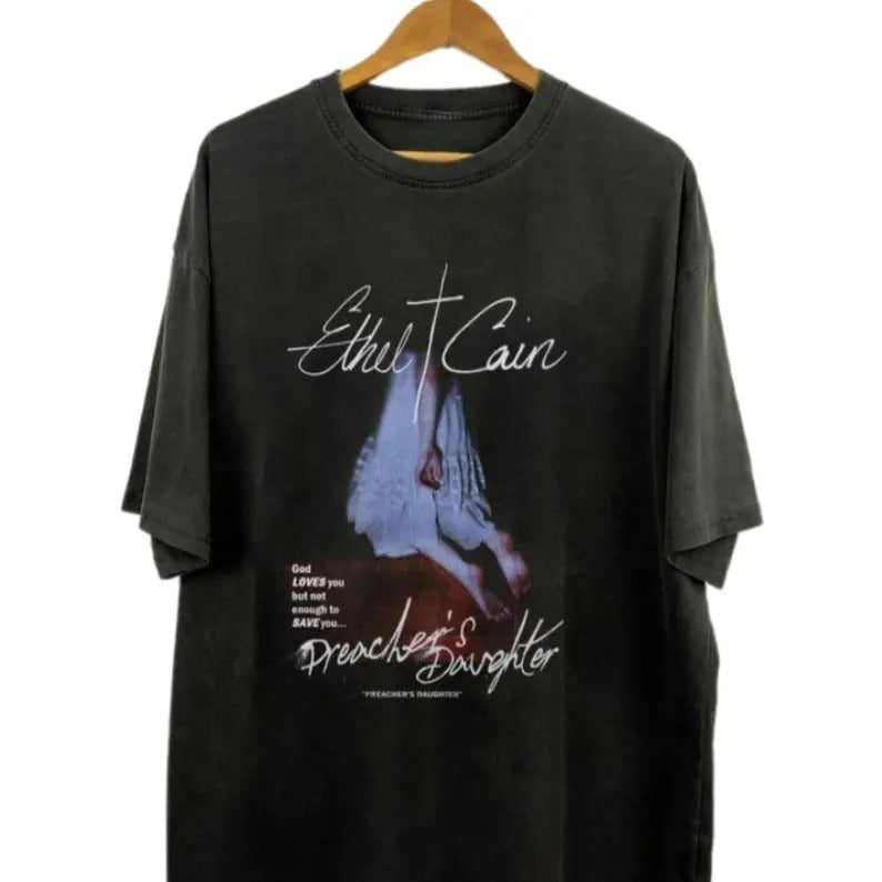 Ethel Cain 90s Vintage Shirt, Ethel Black Metal T-shirt, Preacher's Daughter Graphic Unisex Top Tee Shirt