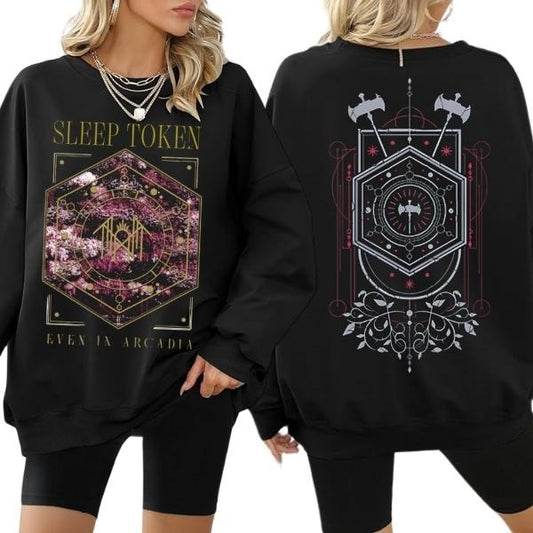 "Even In Arcadia" black Design by Sleep Token T-Shirt, Sweatshirt, Hoodie, Gift For Rock Music Lover, Gift for Fan