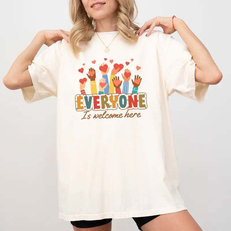 Everyone Is Welcome Here Comfort Colors Shirt, Idaho Teacher T-shirt, Liberal Graphic Tee, Equality Clothing, Protest and...