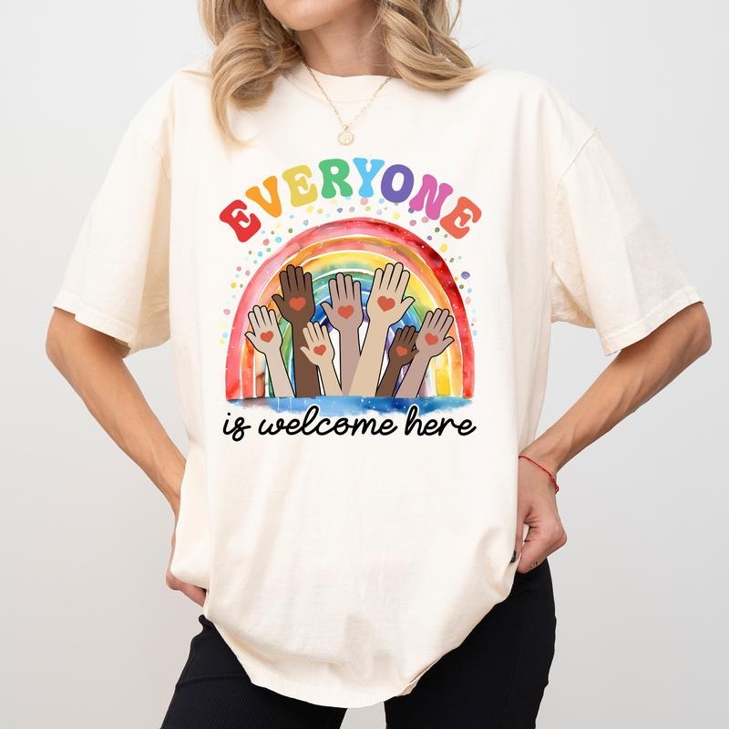 Everyone Is Welcome Here Comfort Colors Shirt, Idaho Teacher T-shirt, Protest and Resist Graphic Tee, Equality Clothing,...