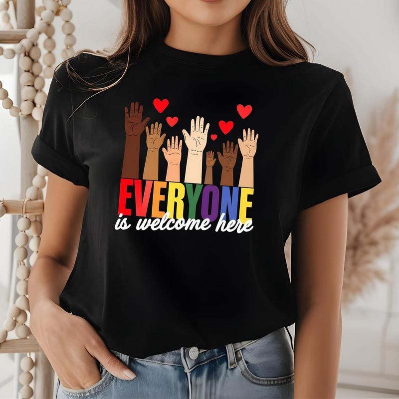 Everyone Is Welcome Here Idaho Teacher Shirt, Education Everyone Is Welcome Here Sweatshirt and Hoodie | DripVista.com