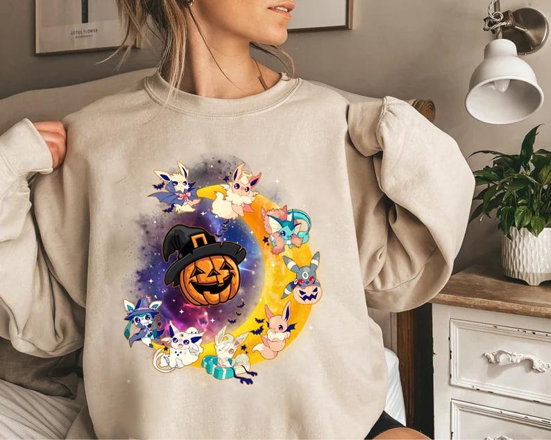Evolutions Halloween Sweatshirt, Eeveelution Shirt, Eevee Shirt Hoodie | DripVista.com