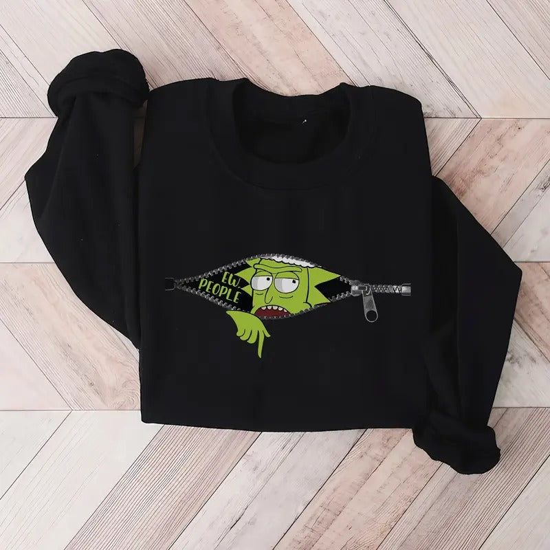Ew People Sweatshirt | Christmas Funny Rick Cartoon Shirt - Hoodie - Sweater - Tshirt | Xmas Gift Idea 2024