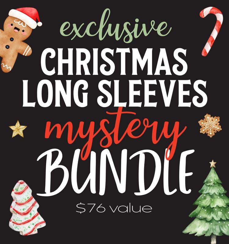 Exclusive Christmas Long Sleeve T-Shirt Mystery Bundle - 2 Comfort Colors Long Sleeve Tees