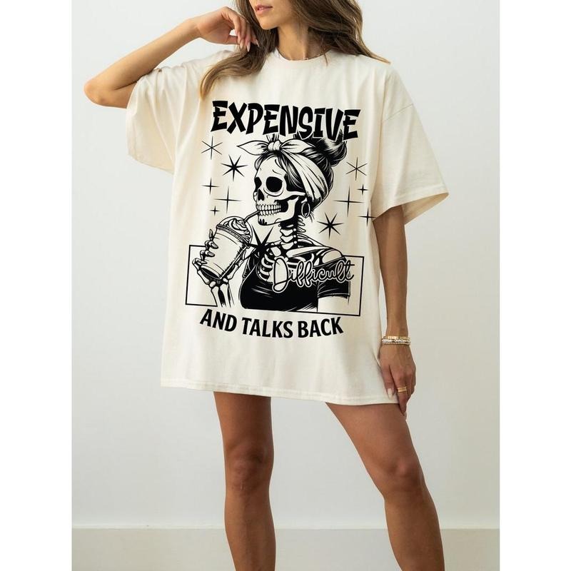 Expensive Difficult And Talks Back Shirt, Mom Skeleton, Funny Saying, Front And Back , Retro Trendy Shirt design Hoodie,...