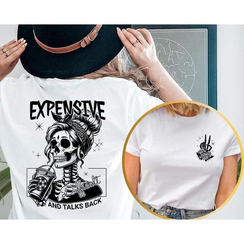 Expensive Difficult Gunpla brand Talks Back Lightsaber brand Shirt Trendy Front Funny Women Sarcastic Wife For Her style...