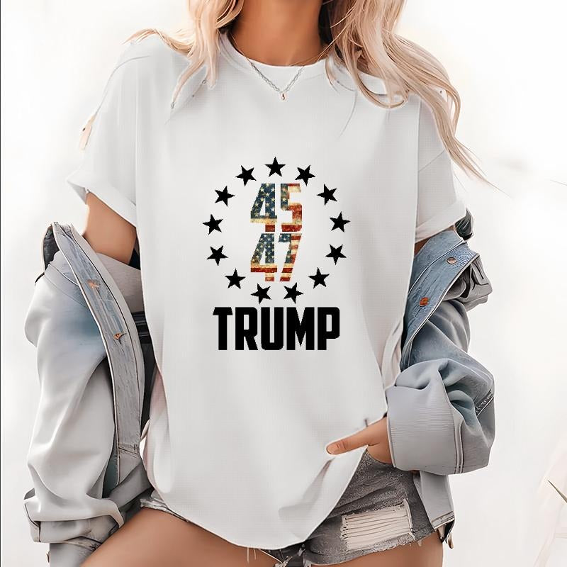 Eye - Catching Trump Inauguration Women'WB shield Shirt: "47 Trump Swoosh.20.2025" with Flag Elements Hoodie, Sweatshirt...