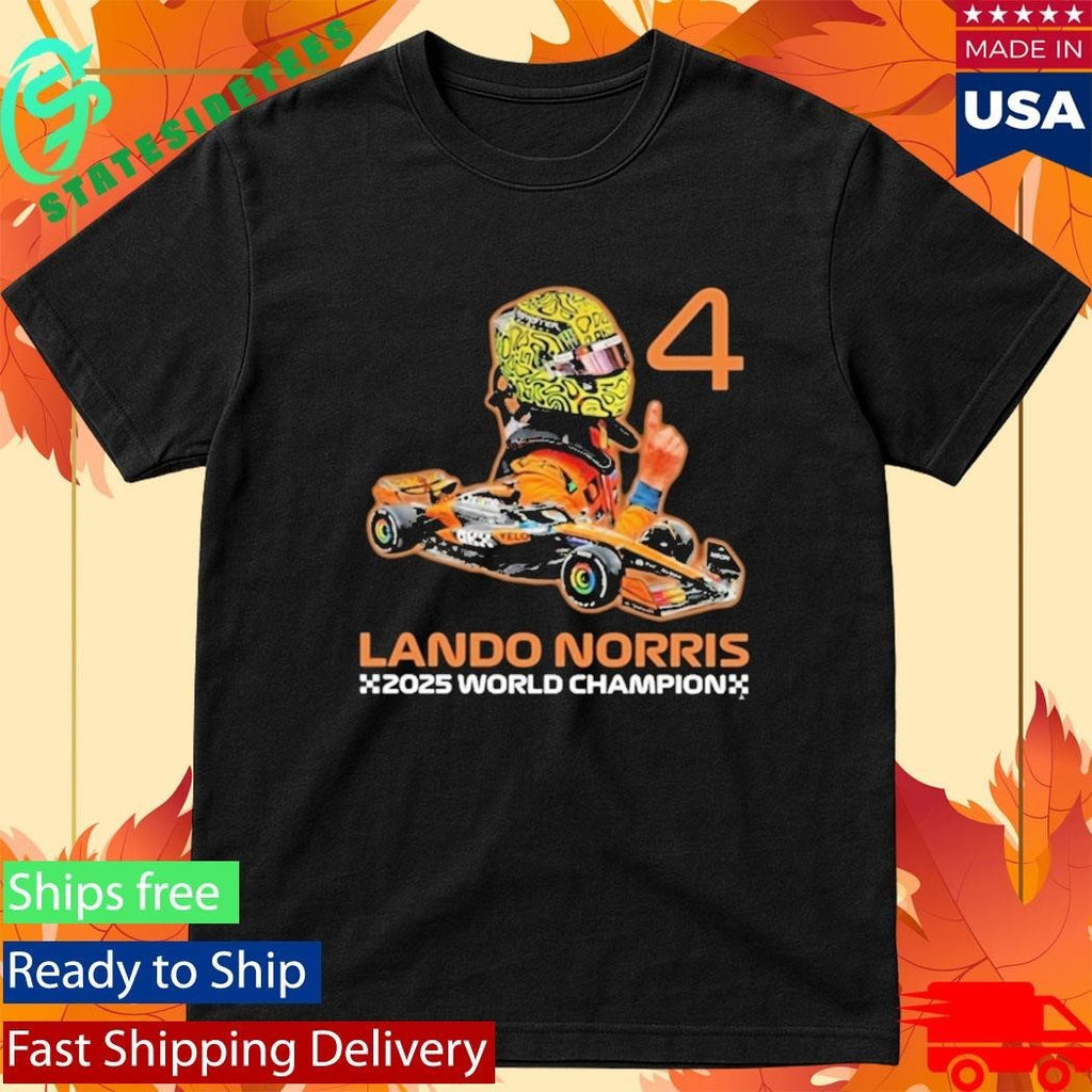 F1 Racing Lando Norris 2025 World Champion Fan Tribute Shirt