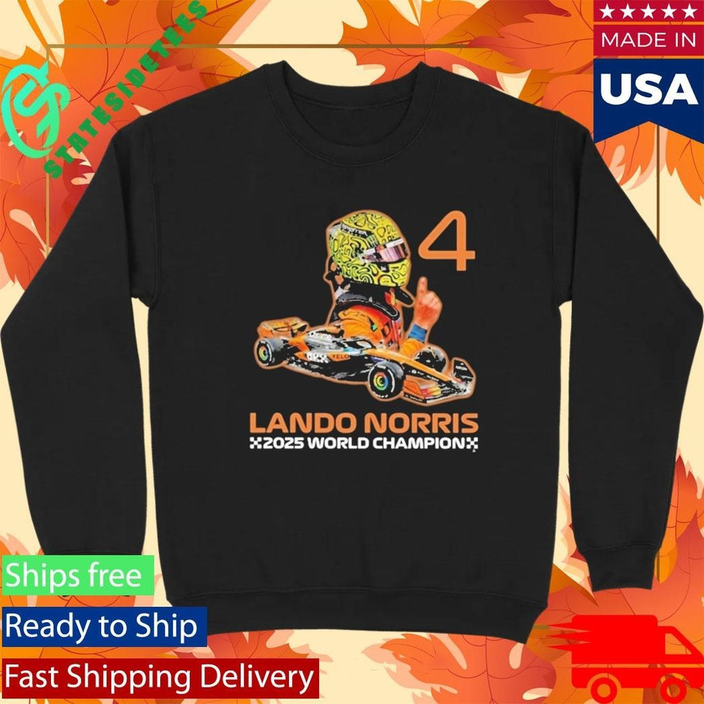 F1 Racing Lando Norris 2025 World Champion Fan Tribute Shirt