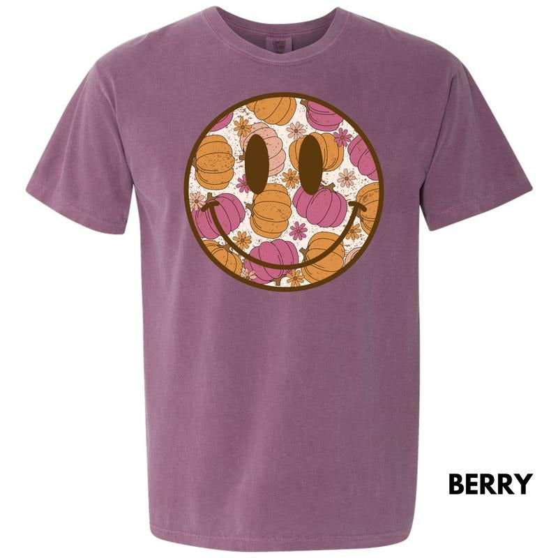 FALL Pumpkin Happy Face Comfort Colors T-Shirt 'NLB' Hoodie, Sweatshirt | DripVista.com