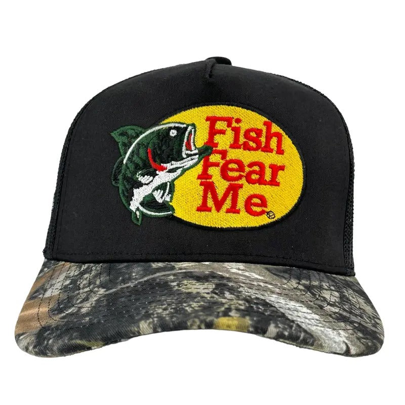FISH FEAR ME BASS HAT CUSTOM EMBROIDERY Funny T-Shirts, Hoodie, Sweatshirt | DripVista.com