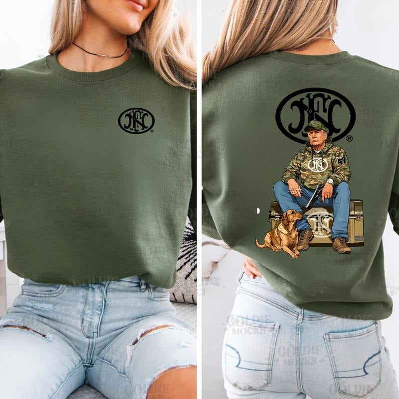 FN America Trump Hunting Shirt, Top Menswear, Gun Lover, Tactical Gear Shirt