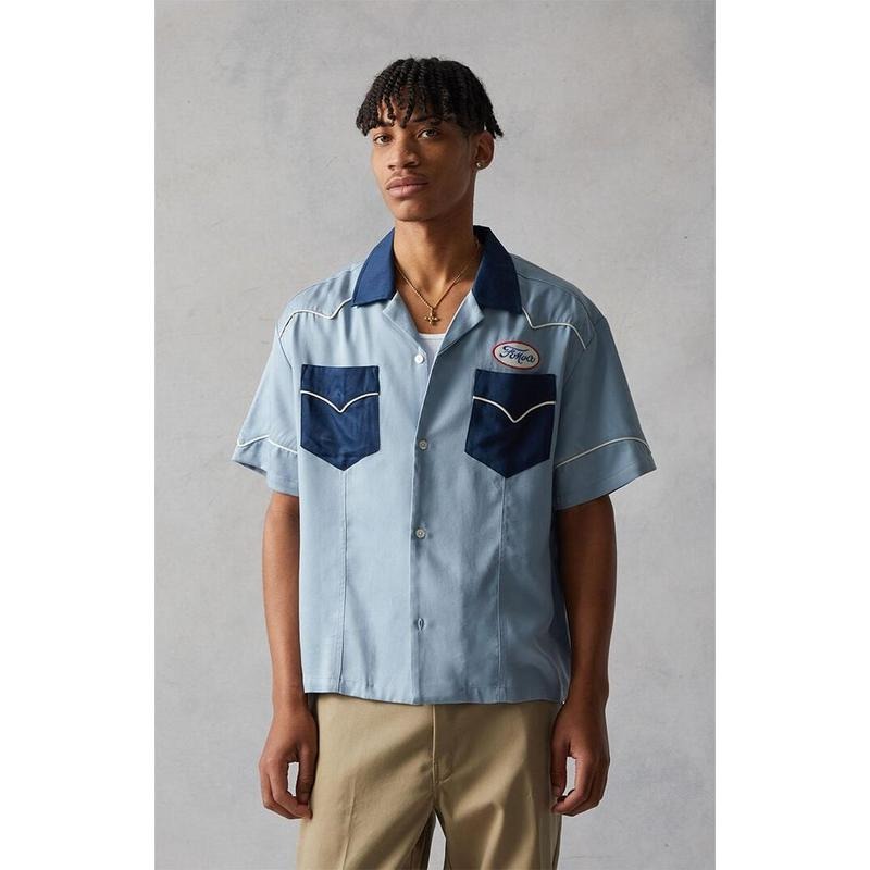 FORD Men's Embroidered Western Camp Shirt Hoodie, Sweatshirt | DripVista.com