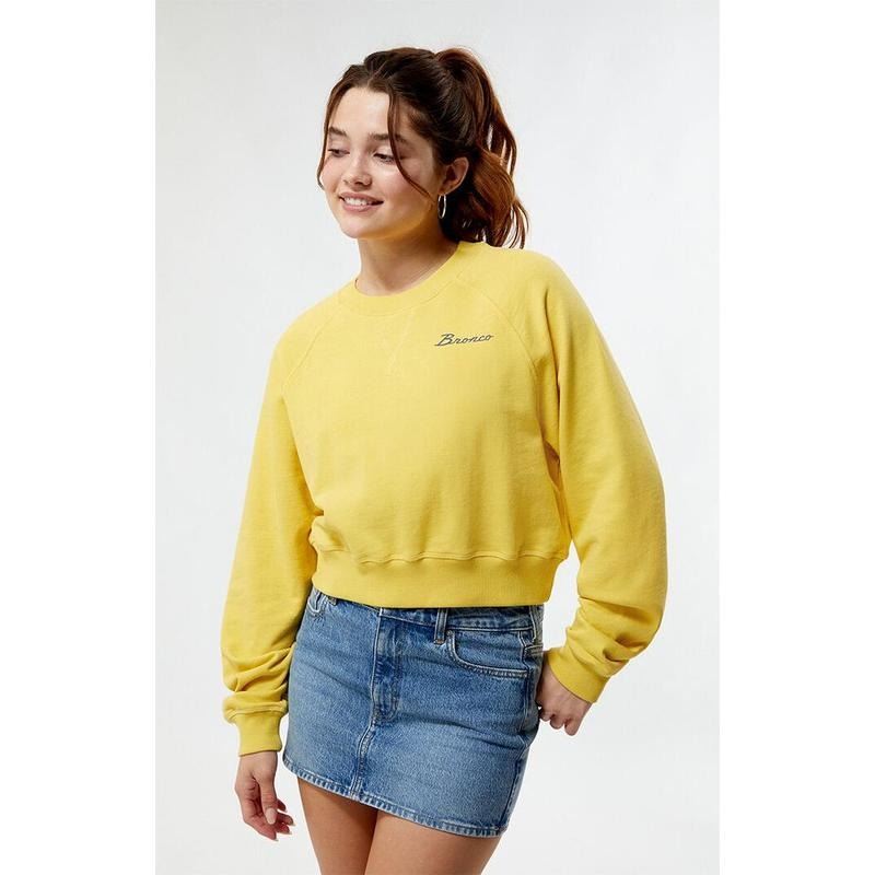 FORD Women's Bronco Vintage Cropped Raglan Crew Neck Sweatshirt T-Shirts, Hoodie | DripVista.com