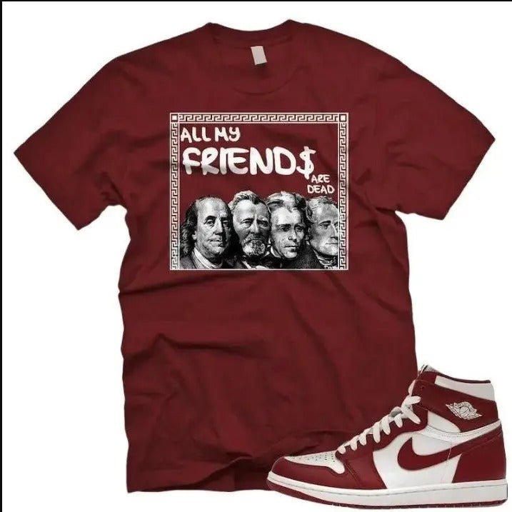 FRNDS Air J 1 Artisanal Team Red OG Retro High White 2024 AJ 1 T-Shirts, Hoodie, Sweatshirt | DripVista.com