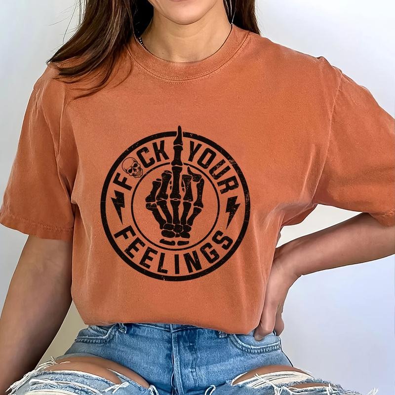 FYF Vintage Shirt, Adult Humor Retro Tee, Sarcastic Unisex Graphic Printed Tee, Adult Dark Humor Sarcasm Shirt, Funny Skull Streetwear T-shirt, Comfy Fabric Graphic Tee, Women's Tops, Womenswear, Menswear, Cotton Fabric Tee