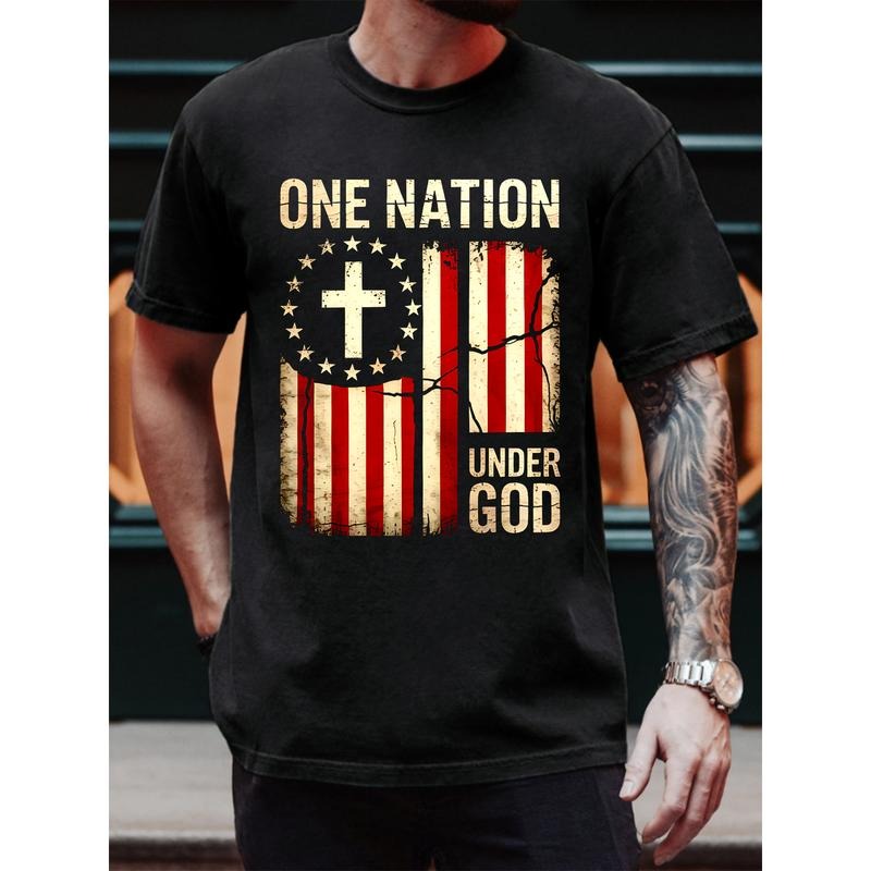 Faith - infused Patriotism Tee: Honor American Ideals Gunpla brand Religious Belief with "Straw hat pirates Nation Under...