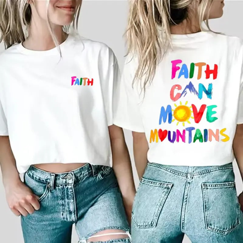 Faith Can Move Mountains Unisex T-Shirt, Casual Top Outdoor Tees Hoodie, Sweatshirt | DripVista.com