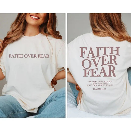 Faith Over Fear Christian Shirt ,Christian Comfort colors shirt ,Jesus Cheistmas  Shirts, Trendy Shirt ,Bible Verse Shirt