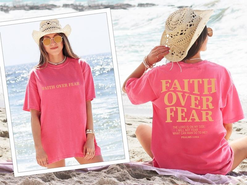 Faith Over Fear Christian Shirt, Jesus Shirts, Trendy Shirt, Bible Verse Shirt, Aesthetic Clothes, Christian Tee ...