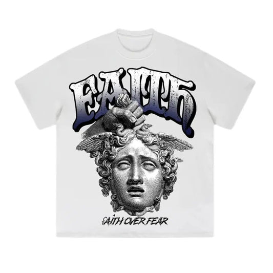 Faith Over Fear Jesus Graphic Print T-Shirt, Sweatshirt, Hoodie Size S- 3XL,Gift For Women Top Womenswear Underwear Humen, Underwear Tshirt Lady Streetwear Human Shortsleeve Shoe Comfort T-Shirt Casual Crewneck