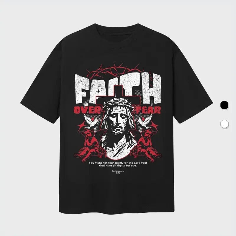 Faith Over Fear T-Shirt,Outdoors T-Shirt, Cotton Unisex T-Shirt Hoodie, Sweatshirt | DripVista.com