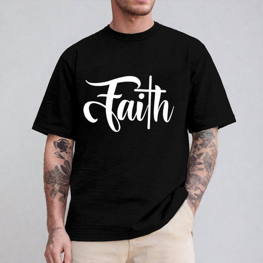 Faith T-Shirt Casual Style Crew Neck Short Sleeve T-Shirt Tops Trendy for Unisex, Perfect Gift
