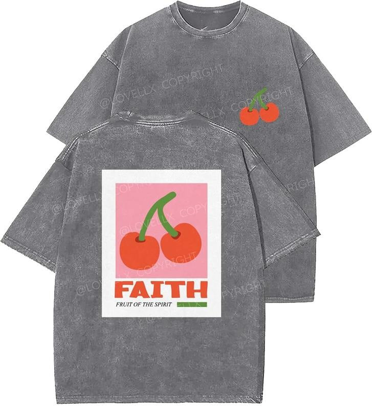 Faith Unisex Washed T-Shirt, Christian t shirts, Vintage 90s Graphic Tee, Gift Top Womenswear Cottonstyle{n002}2 Hoodie,...
