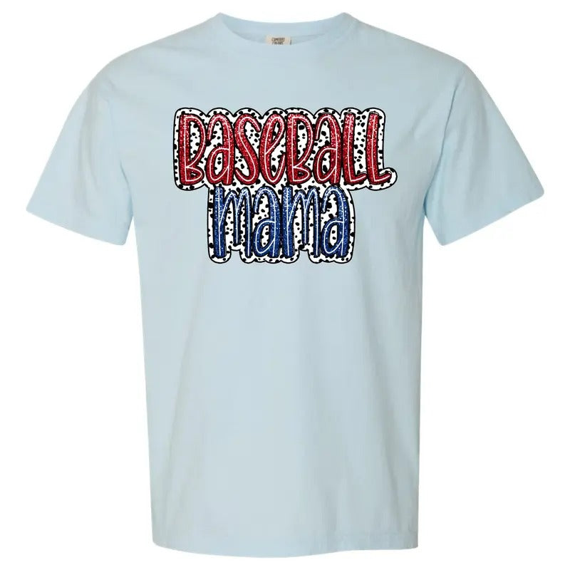 Fake Glitter Baseball Mama Comfort Colors T-Shirt 'NLB' Hoodie, Sweatshirt | DripVista.com