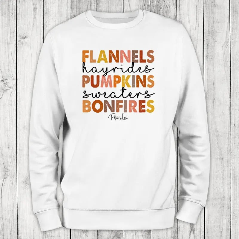 Fall | Flannels Hayrides Pumpkins Sweatshirt Classic Womenswear T-Shirts, Hoodie | DripVista.com