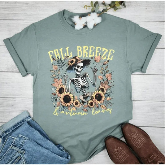 Fall Breeze Autumn Leaves Graphic Tee