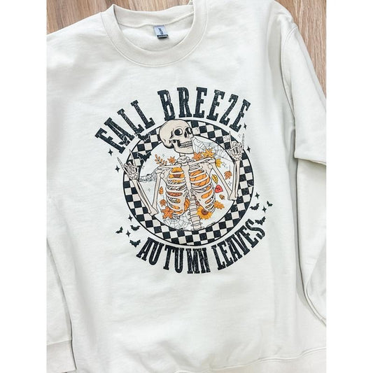 Fall Breeze Skeleton Graphic Top