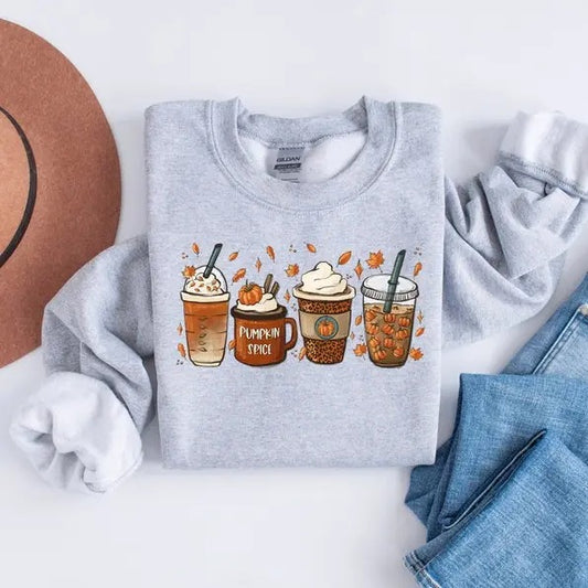 Fall Coffee Sweatshirt for Women, Thanksgiving Sweater, Fall Crewneck Pumpkin Spice Sweatshirt, Pumpkin spice Shirt, Halloween, Fall