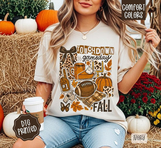Fall Collage Comfort Colors, Trendy Women's Autumn Tshirt