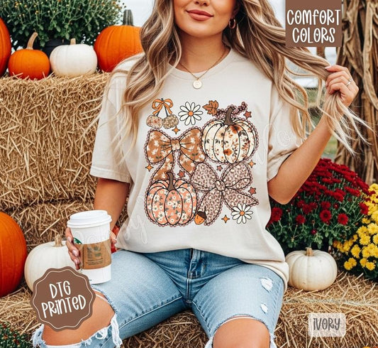 Fall Collage Comfort Colors, Trendy Women's Floral Autumn Tshirt