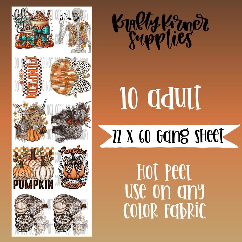 Fall Is My Favorite Color DTF Transfer Gang Sheet, 22 x 60