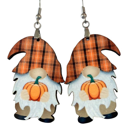Fall Pumpkin Gnome Earrings