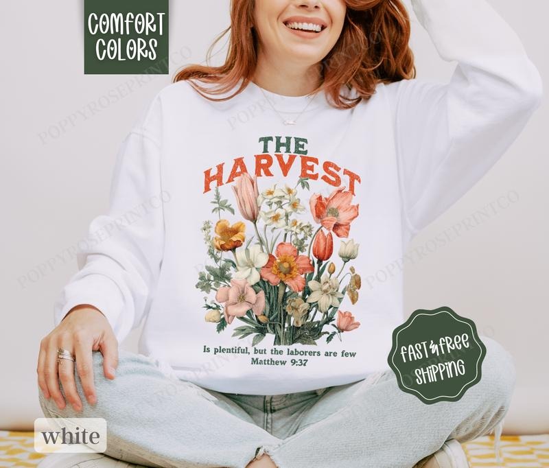 Fall Scripture Sweatshirt Comfort Colors, The Harvest Sweater,  Womenswear Fall Crewneck T-Shirts, Hoodie | DripVista.com