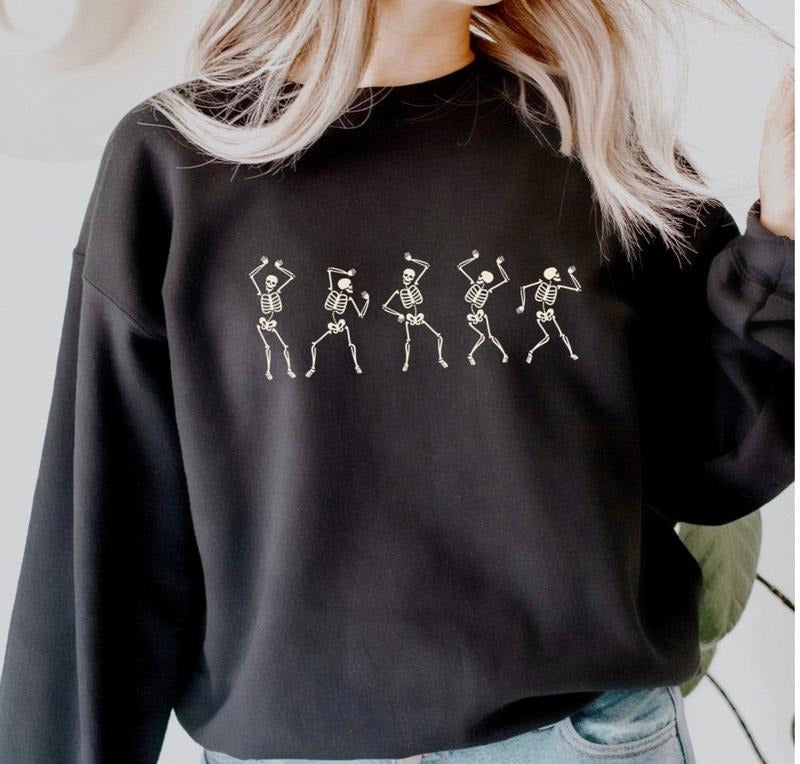 Fall Shirt, Dancing Skeleton Shirt, Happy Halloween T-shirt, Halloween Tee Sweatshirt Hoodie | DripVista.com