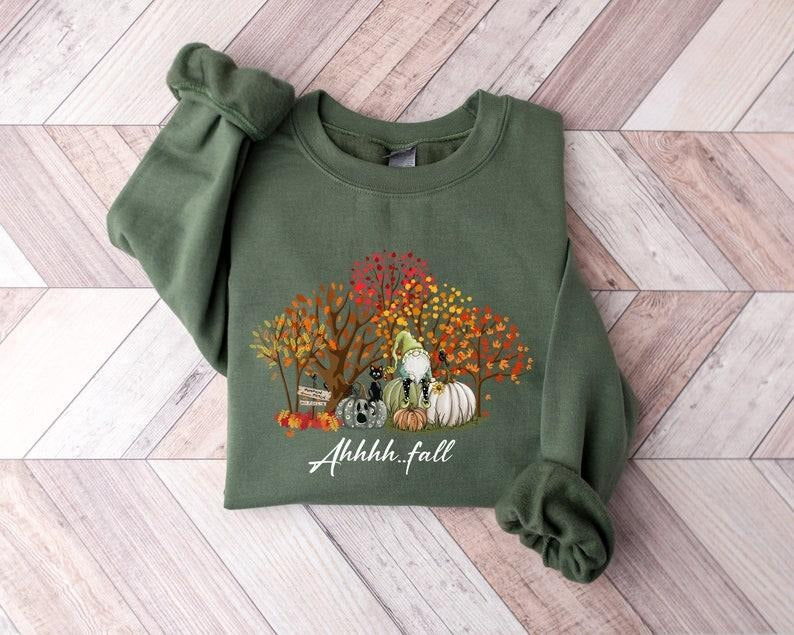 Fall Sweatshirt, Fall Shirt, Ahh Fall Shirt, Fall Season Shirt, Fall Leaves Shirt, Fall Gnome Shirt, Pumpkin Shirt,...