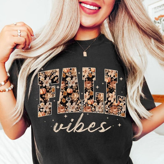 Fall Vibes Comfort Colors, Trendy Women Fall Tshirt