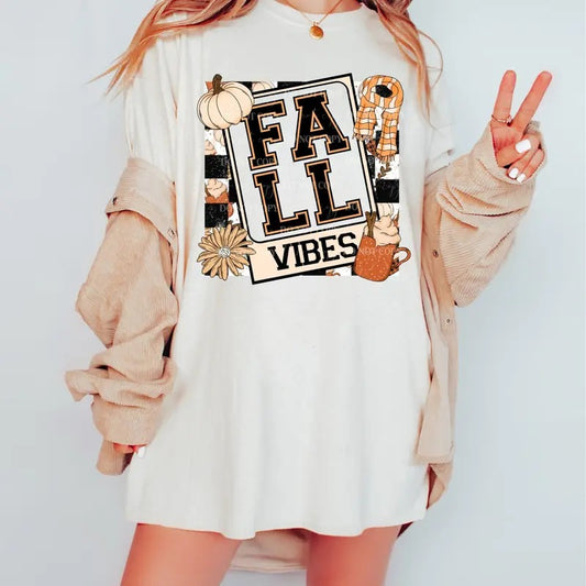 Fall Vibes T-Shirt, Autumn Shirt, Cute Fall T-Shirt, Halloween Shirts, Spooky Season Shirt - Unisex And Inclusive - Multiple Colorways - Full Size Range