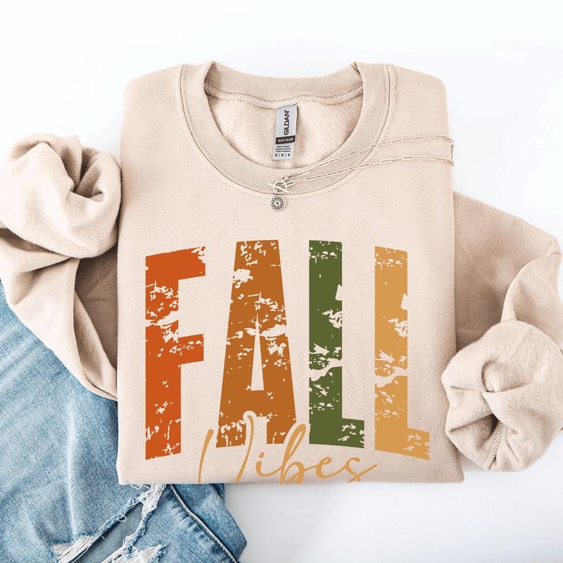 Fall Vibes, Retro Varsity, Autumn, Pumpkin Sweatshirt